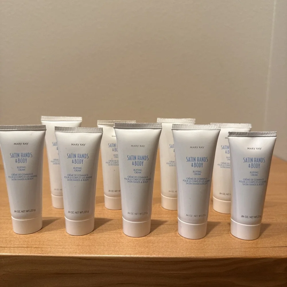Lot Of 9 Mary Kay Satin Hands and Body Buffing Cream Travel Size‎ (.84 Each)
